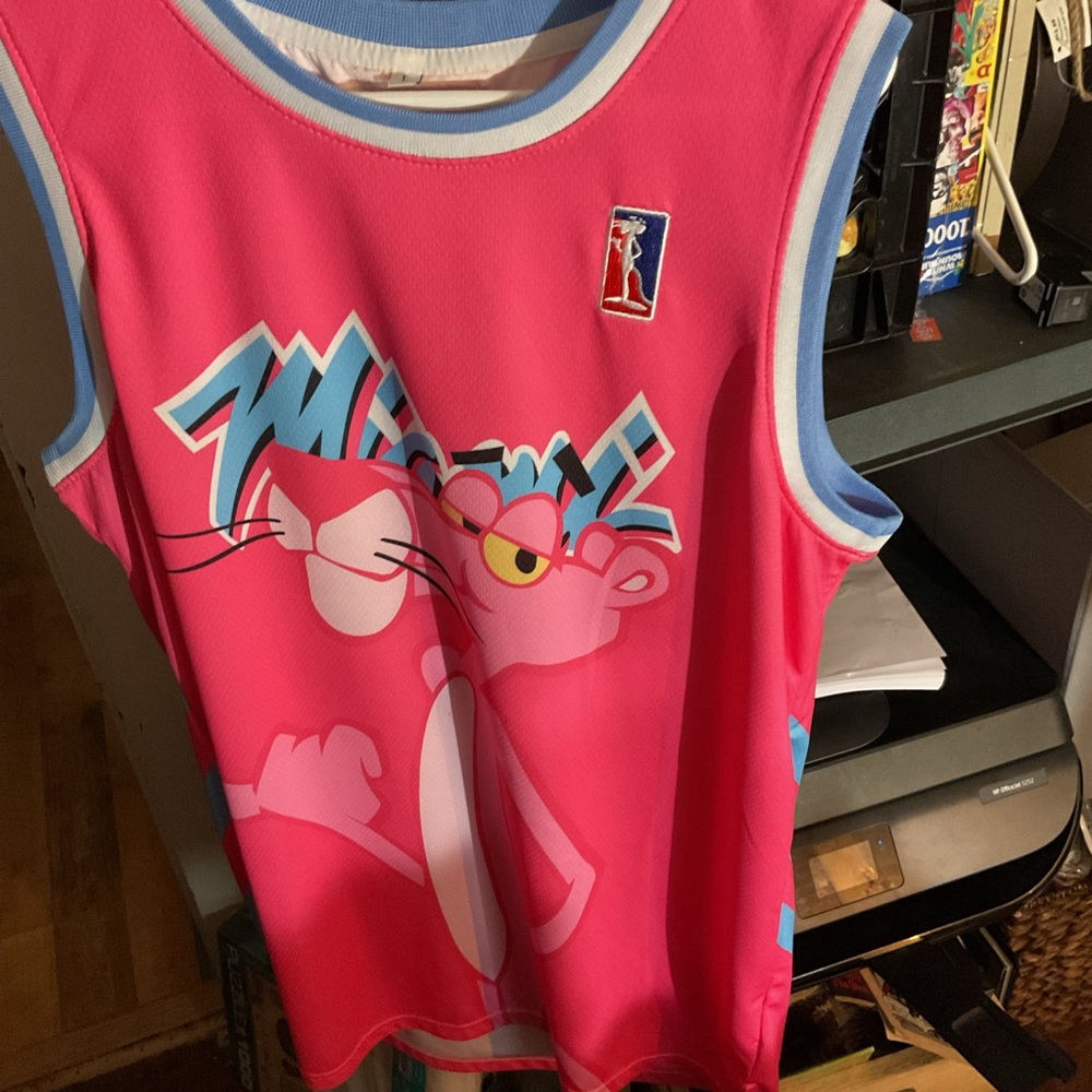 Pink Panther Graphic Men's Basketball Jersey Size L Miami